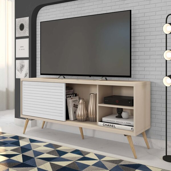 Rack Para Tv Até 55 Polegadas Retrô 136cm Em Bp Porta Pier Mu