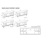 Rack Para Tv Até 55 Polegadas Retrô 136cm Em Bp Porta Ripada