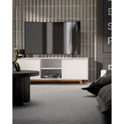 Rack Para Tv Até 55 Polegadas Retrô Pés Em Madeira Flow Branco