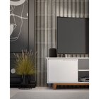 Rack Para Tv Até 55 Polegadas Retrô Pés Em Madeira Flow Branco