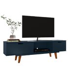 Rack Para Tv Até 55 Polegadas Retrô Vintage Box Olivar Azul