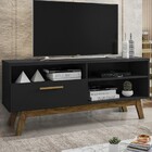 Rack Para Tv Até 55 Polegadas Santorini 1 Porta Preto - Pnr M