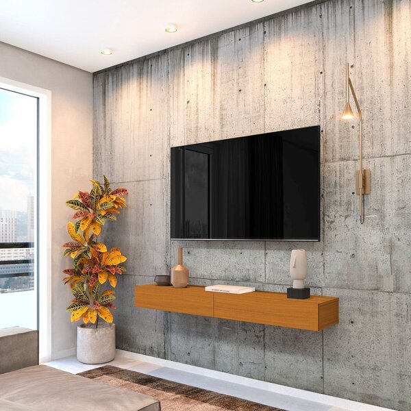 Rack Para Tv Até 55 Polegadas Suspenso Cedro