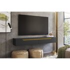 Rack Para Tv Até 55 Polegadas Suspenso Uno Preto/ Cedro