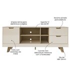 Rack Para Tv Até 60 Polegadas 2 Gavetas Michigan Off White/ca