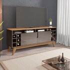 Rack Para Tv Até 60 Polegadas 2 Portas 135cm Pés Em Madeira M