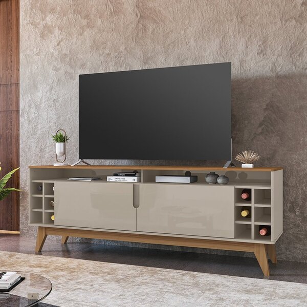 Rack Para Tv Até 60 Polegadas 2 Portas 160cm Pés Em Madeira M