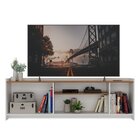 Rack Para Tv Até 60 Polegadas 2 Portas 2 Nichos Branco/nogal