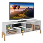 Rack Para Tv Até 60 Polegadas 2 Portas Madeira Com Pés  Branc