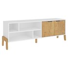 Rack Para Tv Até 60 Polegadas 2 Portas Madeira Com Pés  Branc