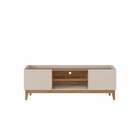 Rack Para Tv Até 60 Polegadas 2 Portas Pés Em Madeira Maciça