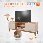 Rack Para Tv Até 60 Polegadas 2 Portas Pés Em Madeira Maciça