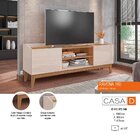 Rack Para Tv Até 60 Polegadas 2 Portas Pés Em Madeira Maciça