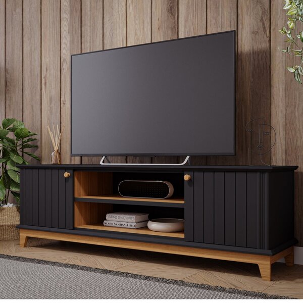 Rack Para Tv Até 60 Polegadas 2 Portas Porto Yescasa Preto Ch