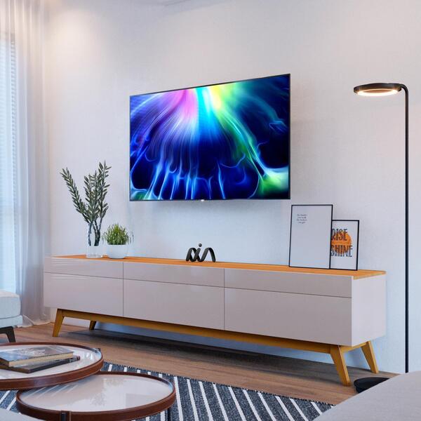 Rack Para Tv Até 60 Polegadas 3 Gavetas 2.6 Off White Nature