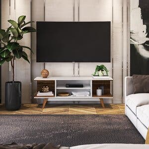 Rack Para Tv Até 60 Polegadas 4 Nichos Toledo Branco/tannat