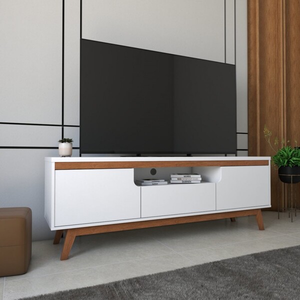 Rack Para Tv Até 60 Polegadas Albany 2 Portas 1 Gaveta Branco