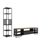 Rack Para Tv Até 60 Polegadas Com 5 Nichos Com Estante Telada