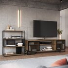 Rack Para Tv Até 60 Polegadas Com Estante Telada Preto / Mel