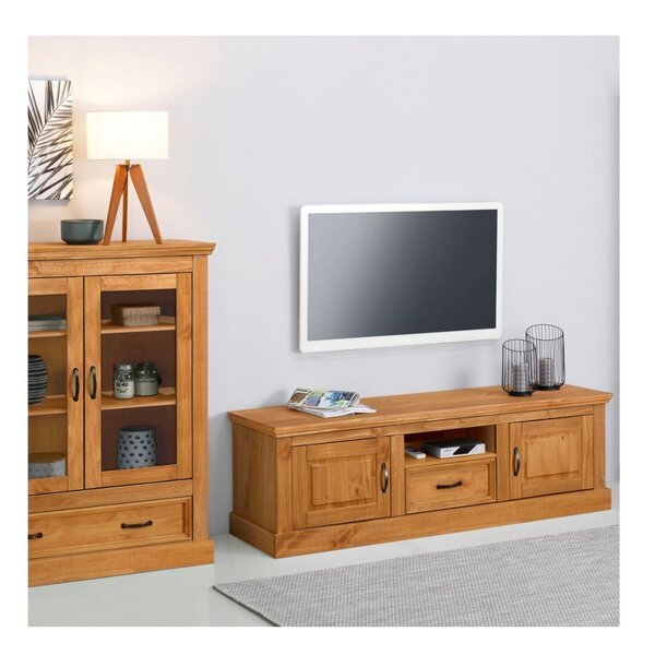 Rack Para Tv Até 60 Polegadas Em Madeira Maciça 1 Gaveta 2 Po