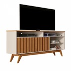 Rack Para Tv Até 60 Polegadas Hermes 2 Portas Ripado Off Whit