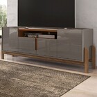 Rack Para Tv Até 60 Polegadas Lizz 4 Portas Cinza Perola/cedr