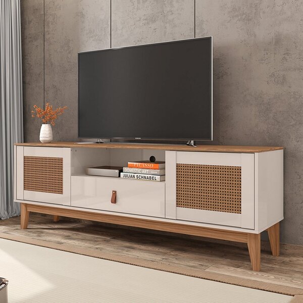 Rack Para Tv Até 60 Polegadas Pés Em Madeira Maciça 160cm Esm