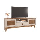 Rack Para Tv Até 60 Polegadas Pés Em Madeira Maciça 160cm Esm