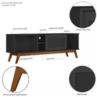 Rack Para Tv Até 60 Polegadas Pés Em Madeira Maciça Com Palin