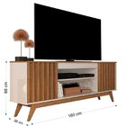 Rack Para Tv Até 60 Polegadas Retrô Ripado Malibu Wood  Off W