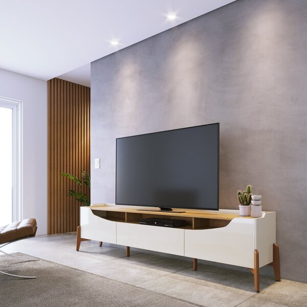 Rack Para Tv Até 60 Polegadas Studio Off White/nature