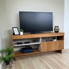 Rack Para Tv Até 65' City 1 Porta Frisada Cinamomo/off White