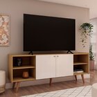 Rack Para Tv Até 65 Pol 100% Mdf Molduras 45° 2 Portas E Pés