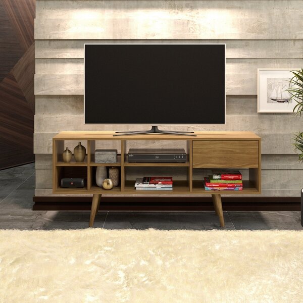 Rack Para Tv Até 65 Polegadas 136cm 1 Gaveta 7 Nichos R1462 Natural ...