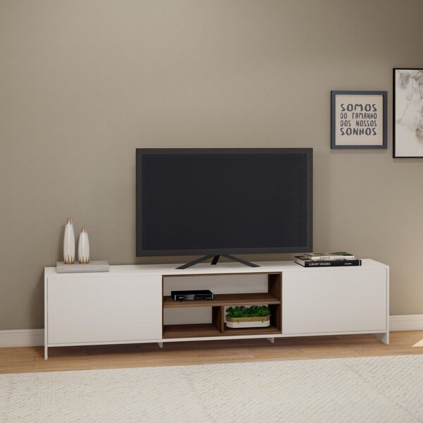 Rack Para Tv Até 65 Polegadas 200cm 2 Portas 3 Nichos Olímpia