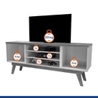 Rack Para Tv Até 65 Polegadas 2 Portas 3 Prateleiras Detroit