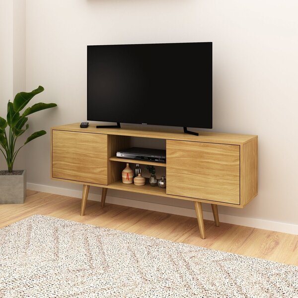 Rack Para Tv Até 65 Polegadas 2 Portas Retrô R1464 136cm Natu