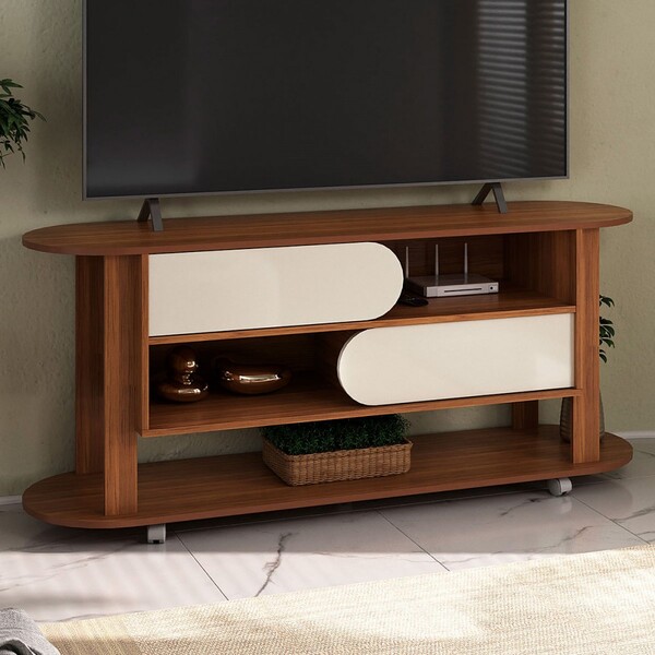 Rack Para Tv Até 65 Polegadas Ciclo 2 Portas Cedro/off White