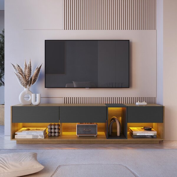 Rack Para Tv Até 65 Polegadas Com 3 Gavetas E 1 Nicho Com Ilu