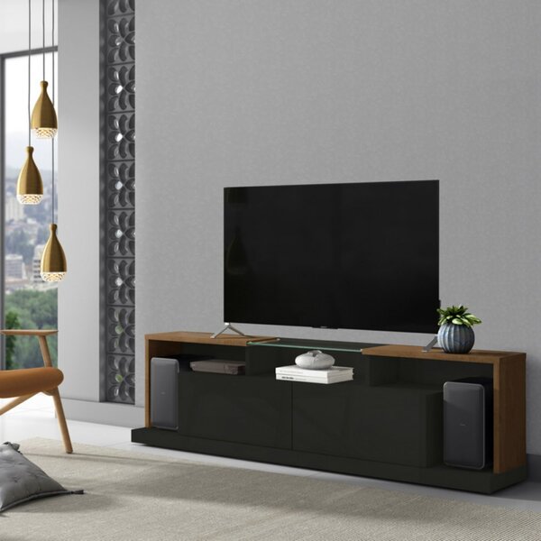 Rack Para Tv Até 65 Polegadas Com Tampo De Vidro Boston Belaf