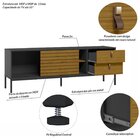 Rack Para Tv Até 65 Polegadas Industrial Dior Preto Ac/ Cedro