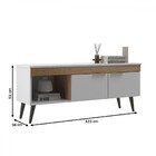 Rack Para Tv Até 65 Polegadas Malta 2 Portas Branco/nogal - D