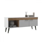 Rack Para Tv Até 65 Polegadas Malta 2 Portas Branco/nogal - D