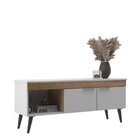 Rack Para Tv Até 65 Polegadas Malta Branco/ Nogal