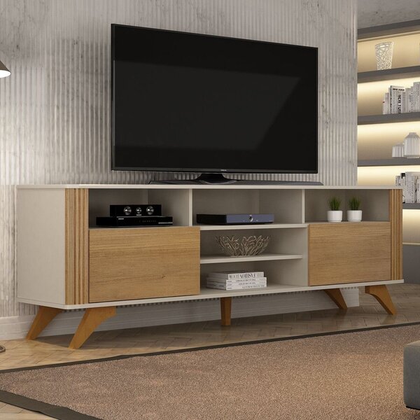 Rack Para Tv Até 65 Polegadas Mdf 180cm Pés Em Madeira Maciça Mariana ...