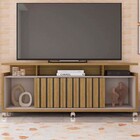 Rack Para Tv Até 65 Polegadas Oasis 1 Porta Com Ripado Mel/ca