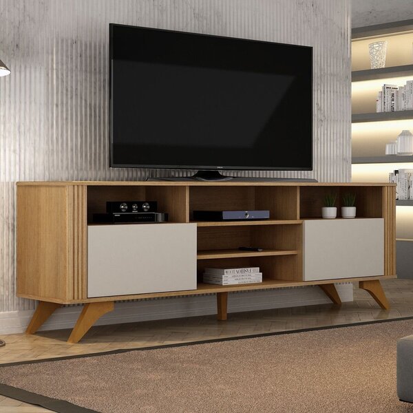 Rack Para Tv Até 65 Polegadas Pés Em Madeira Maciça Maciça Ma