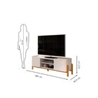 Rack Para Tv Até 65 Polegadas Tampo Bandeja Curvo Pés Madeira