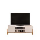 Rack Para Tv Até 65 Polegadas Tampo Bandeja Curvo Pés Madeira