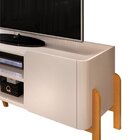 Rack Para Tv Até 65 Polegadas Tampo Bandeja Curvo Pés Madeira